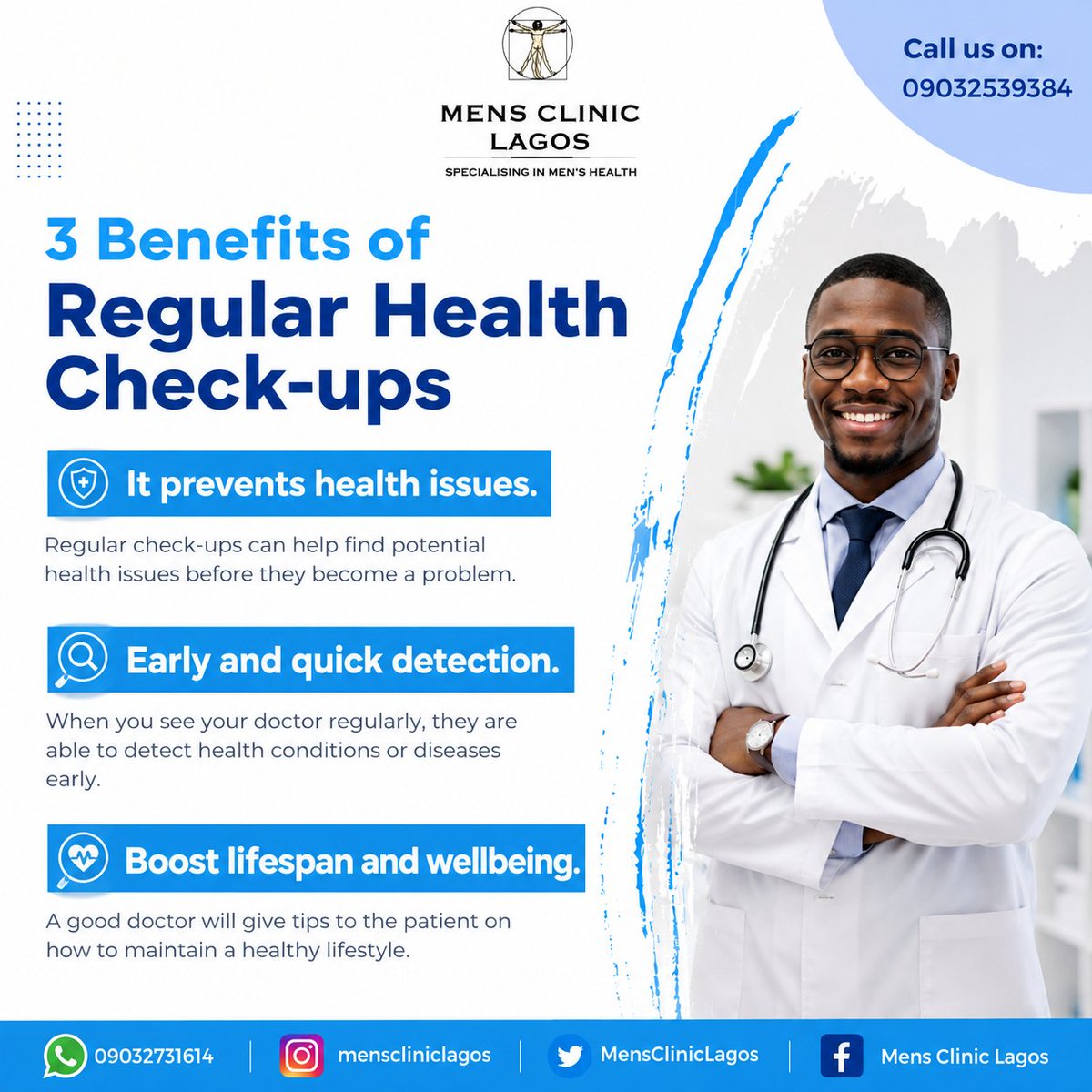 MensClinicLagos's tweet photo. 💙 Regular health check-ups save lives.
Detect health issues early, prevent complications, and stay at your best. Your future health starts with one appointment.
📍18, Commercial Avenue, Sabo-Yaba, Lagos State.
📞 +234 9032539384
💬 WhatsApp: +234 9032731614
#MensClinicLagos https://t.co/Ll7fGC3bSo