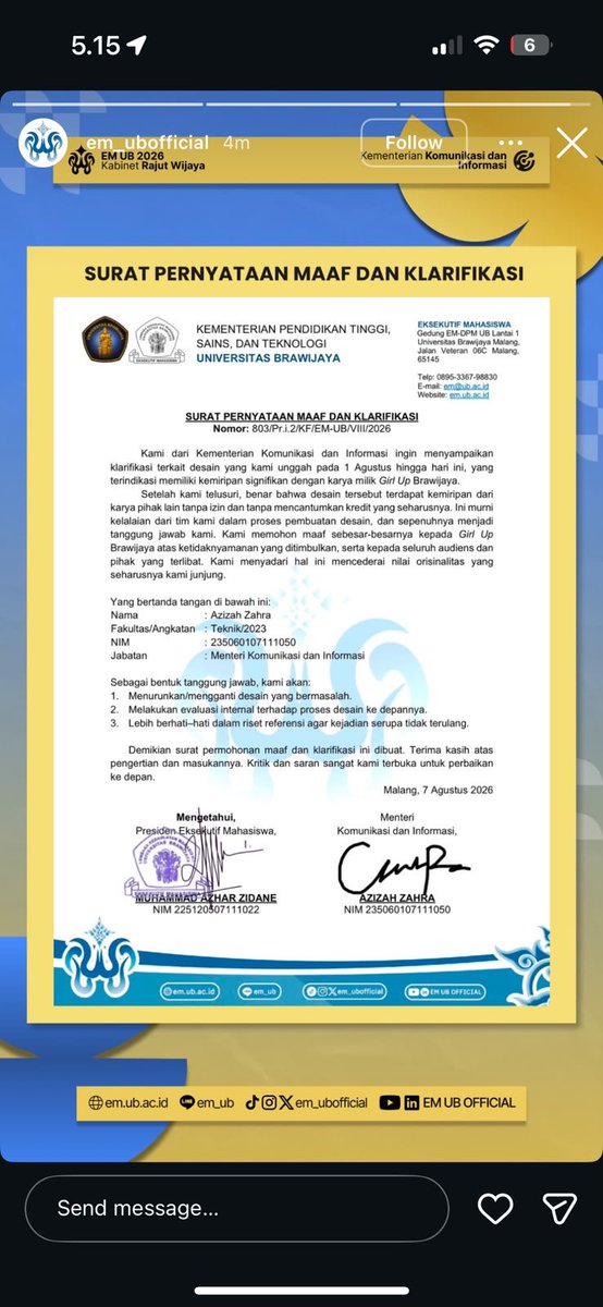 bleedingaltar's tweet photo. hi guys putting this here kalau sudah ada klarifikasi yaaa di story instagram em, thank you so much everyone for bringing the attention! 😼🤍 hopefully there won’t be things like this in the future ya dan lebih berhati-hati kedepannya https://t.co/ffe4EnIrKS