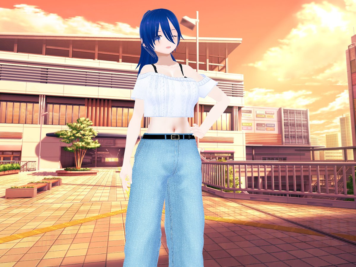 shikurona_4967's tweet photo. 帰国しました~!疲れた疲れた~
イクちゃん「楽しかったね~♪美味しいご飯たくさん食べれてよかった♪」
#VRoid #VRoidStudio https://t.co/jgW6U03Bs3
