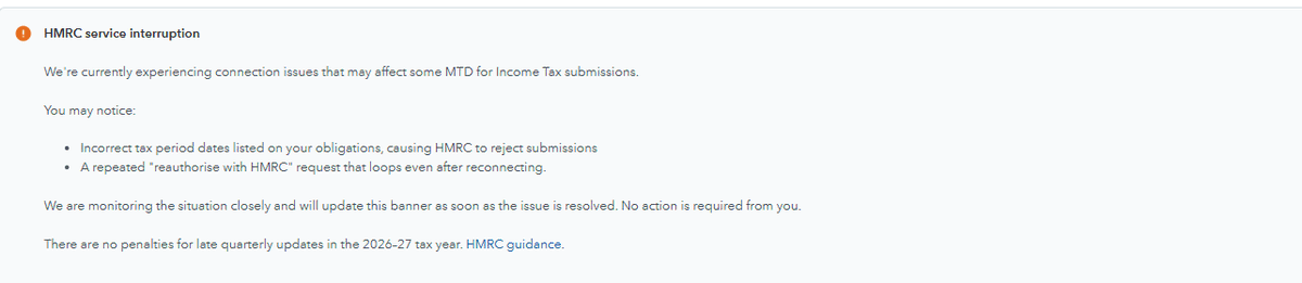 DraperAccounts's tweet photo. @smvint @smvint This is the notice in QuickBooks! #MTD https://t.co/8JYpaat5sd