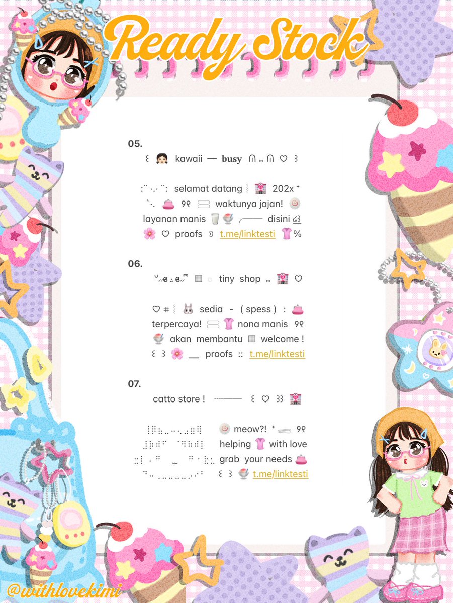 withlovekimi's tweet photo. help retweet? timakaci! 💗

aku bawa wording 5 pinned yang sudah dijajanin kak @puxlih nih 🐰🍧! adakah yang mau claim secara FREE?! cara claimnya bisa lihat di reply 🏄‍♀️

📅: siapa cepat dia dapat! 

tag. #bealanja https://t.co/PLCfFIKEfu