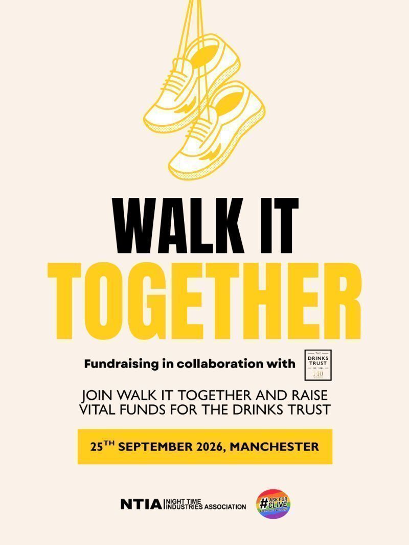 MickKill's tweet photo. The people who make our night time economy, hospitality and drinks sectors thrive are also the people who often face some of the toughest challenges behind the scenes.

That’s why we’re proud to be supporting Walk It Together 2026 alongside Ask For Clive and The Drinks Trust.

This September, hospitality professionals, operators, suppliers, venues and supporters will come together to walk 14 miles of purpose, raising vital funds for The Drinks Trust and the incredible work they do supporting people across our sector.

📍 Manchester – 25th September 2026

Whether you work in hospitality, nightlife, events, drinks, entertainment or simply want to support an industry that brings people together every day, we’d love you to join us.

Our sectors are built on community, connection and looking after one another. This is an opportunity to do exactly that.

💛 Walk with colleagues
💛 Raise funds for an important cause
💛 Show your support for the people behind our industry
💛 Be part of something bigger

Spaces are limited, so don’t leave it too long. 🔗 https://t.co/w58idp7oZA 

#WalkItTogether #DrinksTrust #NTIA #AskForClive #Hospitality #NightTimeEconomy #Nightlife #Community #Wellbeing #Fundraising #TogetherWeCan