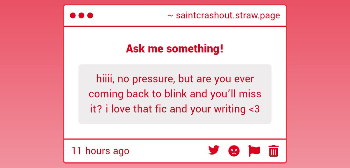 saintcrashout's tweet photo. now that's a name i haven't heard in ages 🚬

i most likely will, since we are only a couple chapters away from completion, but i kinda lost steam and then i wasn't really satisfied with what i already wrote... ch1 in particular. so it might be due for a rewrite too 🚬 https://t.co/BzucWS8Rd4