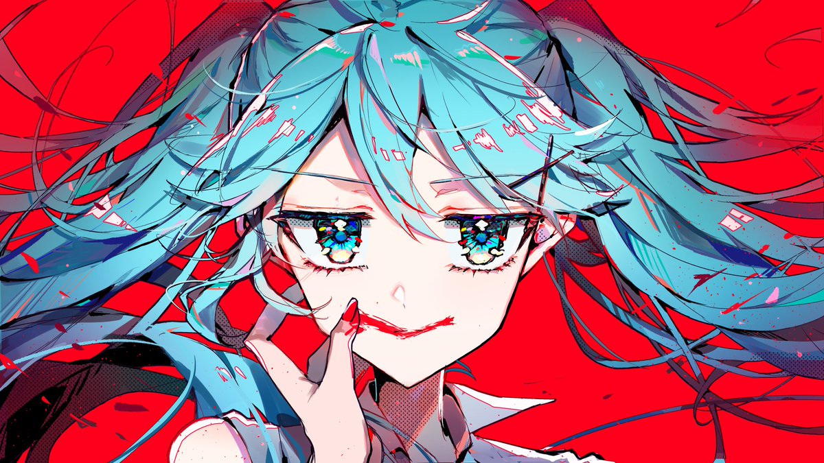 oda_koden's tweet photo. 『初音ミクの熱唱 / 初音ミク』のMVイラストを担当いたしました🔥 https://t.co/51bqF42nk0
