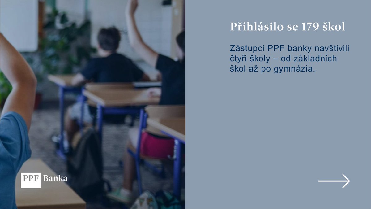 PPFbanka's tweet photo. Podpora finančního vzdělávání mladé generace je pro nás důležitá. Proto jsme ani letos nechyběli v projektu #BankeriDoSkol, který zastřešuje @cba_cz  
 
🤍 Děkujeme všem kolegům, kteří se do projektu zapojili a pomohli mladé generaci lépe se orientovat v digitálním světě. https://t.co/8RLioKv48o