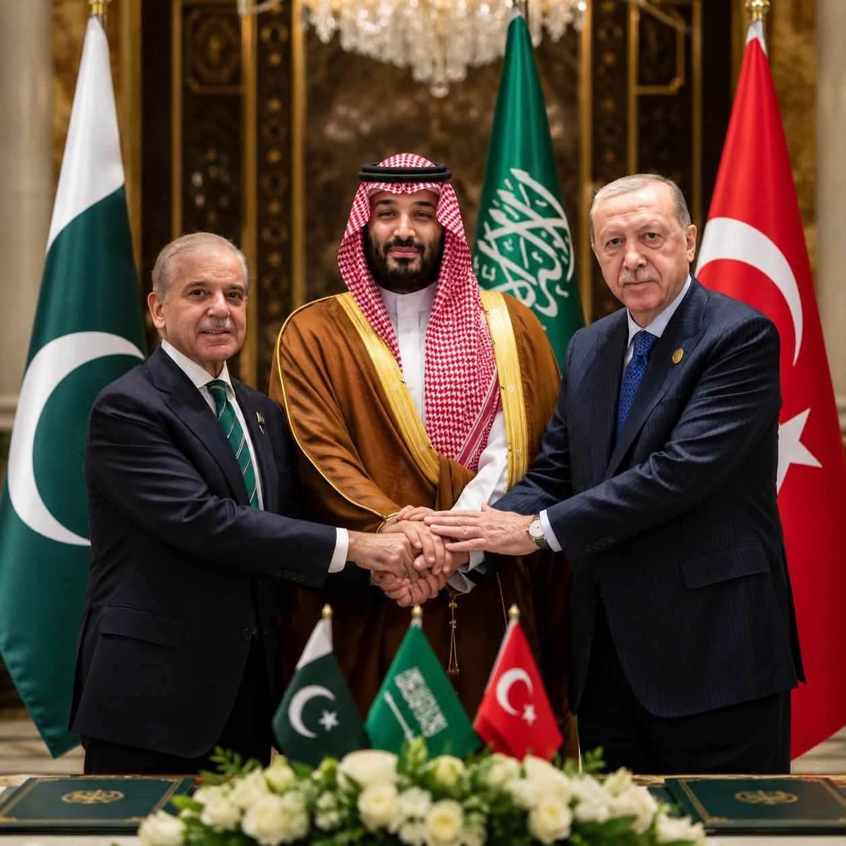 Muhamma00243647's tweet photo. الحمدللہ 💞 
پاکستان 🇵🇰 ترکیہ 🇹🇷 اور سعودی عرب 🇸��� کے درمیان دفاعی معاہدہ طے پاگیا 💞
اللّٰہ تعالیٰ پوری امت مسلمہ کو ایک بنا دیں ✊
🇵🇰🇸🇦🇹🇷 https://t.co/cX0vgUFNV2