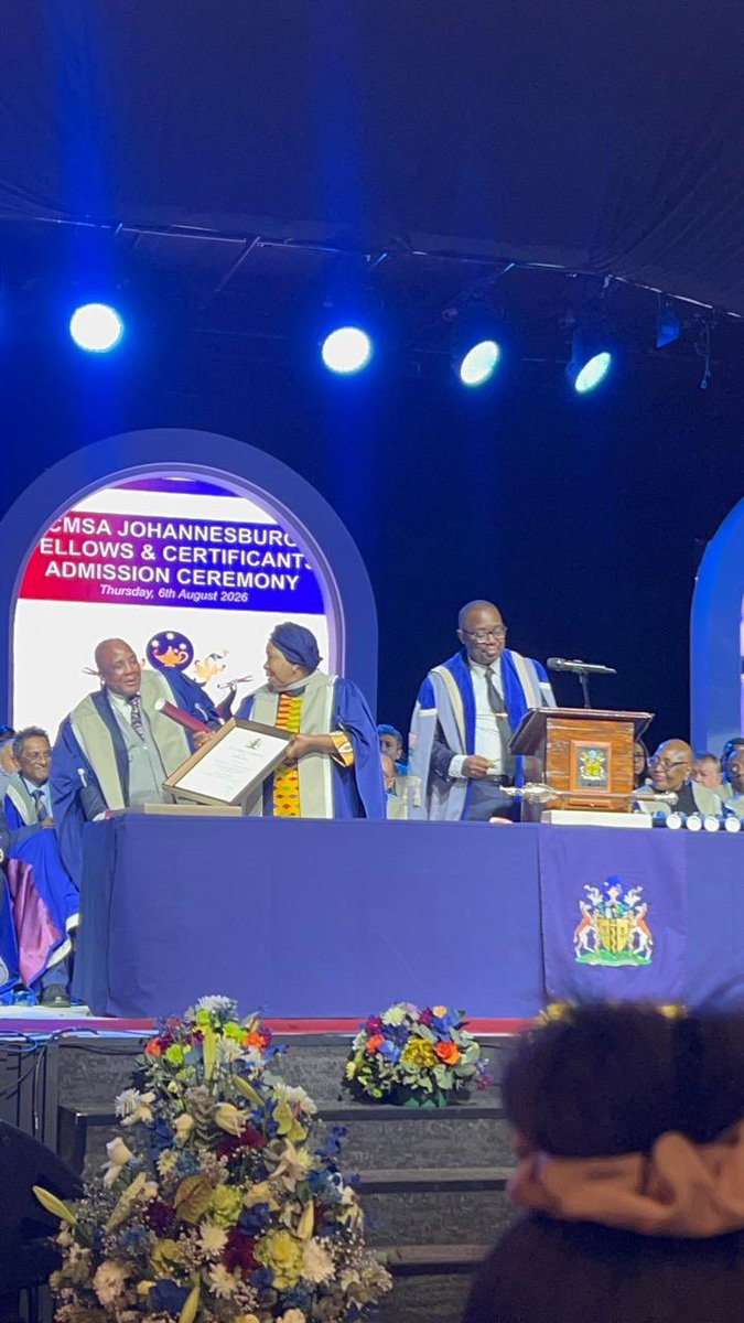 DlaminiZuma's tweet photo. I would like to thank the Senate, and the Presidium of the Colleges of Medicine of South Africa for conferring me the honorary of the CMSA. This recognition as a part of this fraternity of professionals in medical and dental practice is an honour. https://t.co/xQIt53SmnO
