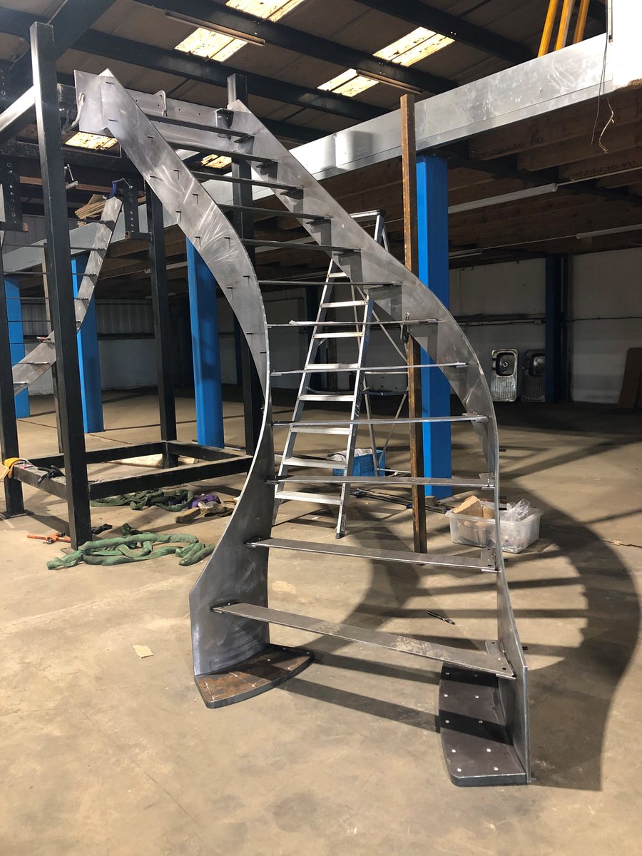 AlifabLtd's tweet photo. It’s always good to look back through the archives! We came across a selection of dry fit photos of the metal staircase's we've had the pleasure of fabricating over the years.

#Engineering #Fabrication #Welding #Staircases #Manufacturing #Madeinbritain #Madeinuk #UKCA #BSEN1090 https://t.co/04uB68zZvT