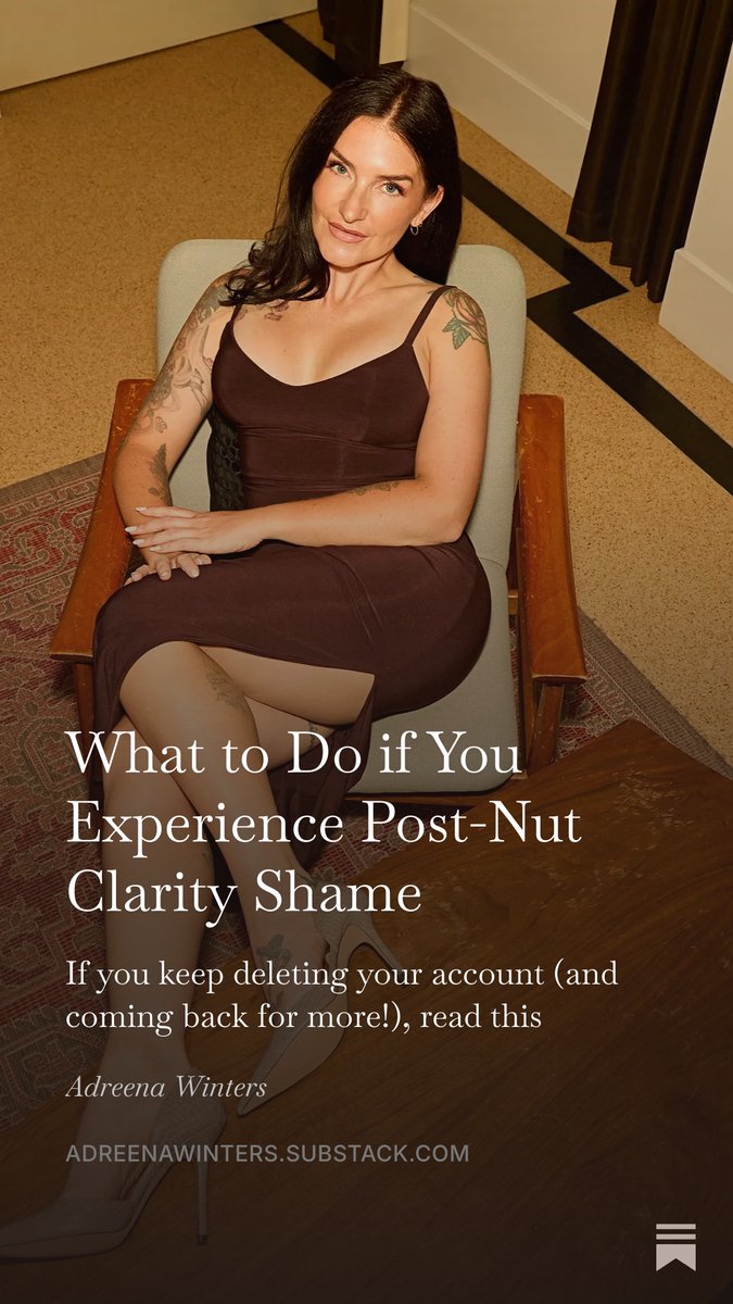 adreena_winters's tweet photo. That sudden wave of shame right after you cum…

The urge to delete everything and pretend it never happened.

If you know that feeling, this is for you.

What to Do if You Experience Post-Nut Clarity Shame

https://t.co/P6ct1AUvzQ https://t.co/QHcVVbP8TM