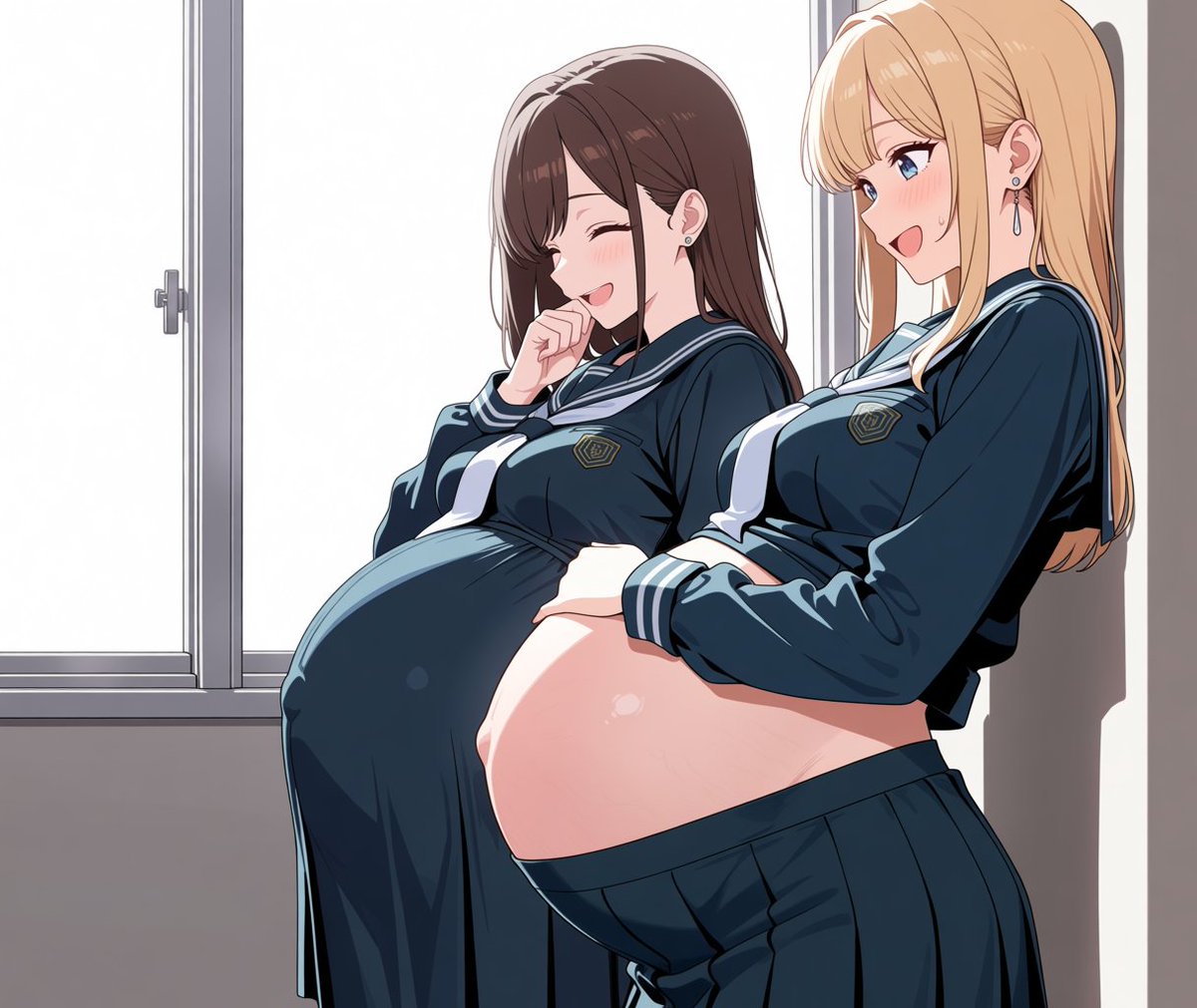 Bi_pixiv's tweet photo. とある世界線の学校の日常風景

学校からの手厚い支援により、彼女らは安心して妊娠、出産、子育てが可能となっている。
今日も校内では彼女らの楽しそうな話し声や笑顔が絶えない。 https://t.co/ciBG8zezDq