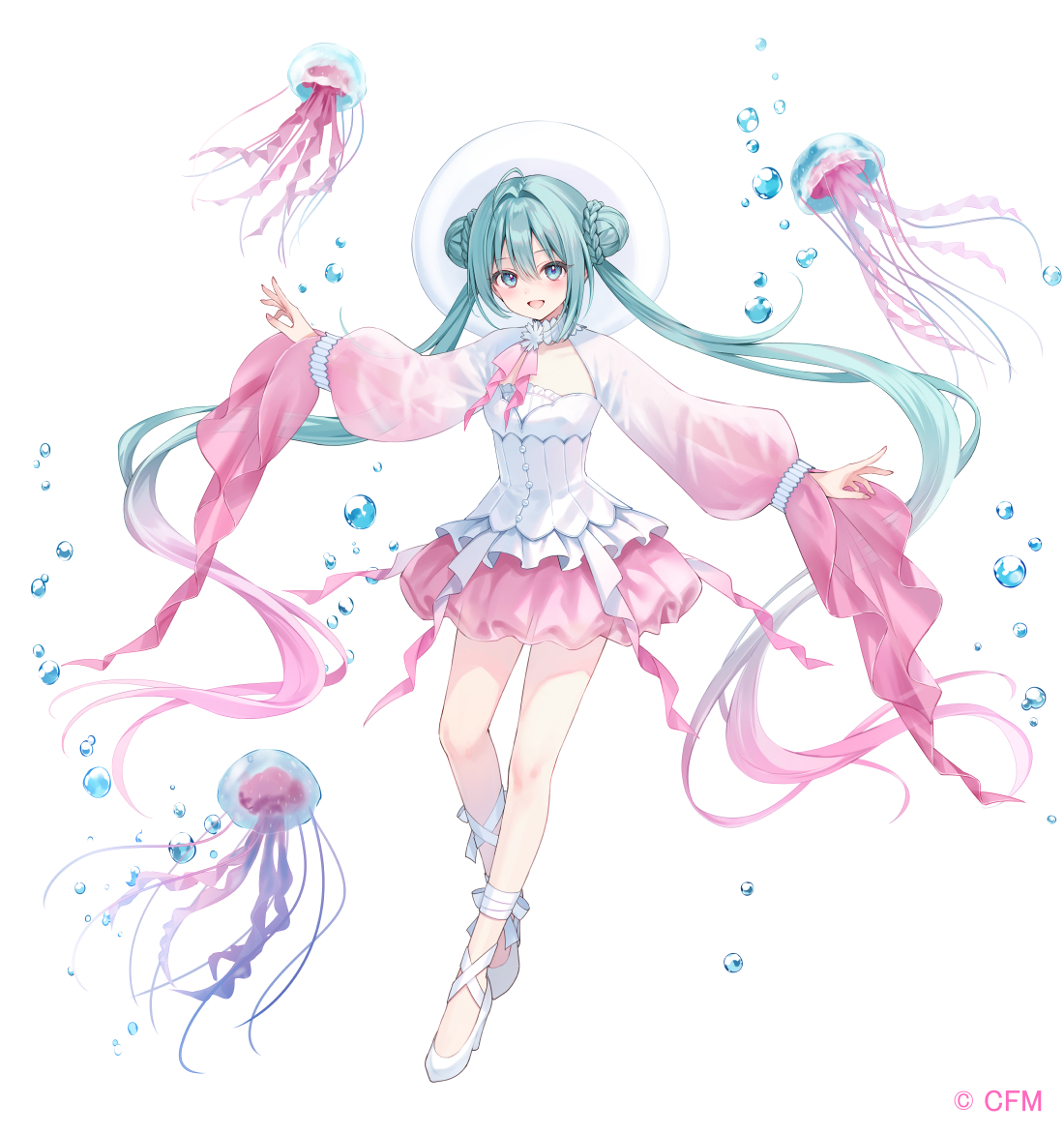 fuka_hire's tweet photo. 9月4日発売『グッスマくじ 初音ミク』
アクアリウム×ドレスのミクさんのフィギュア＆ねんどろいど原案イラストを描かせていただきました！
よろしくお願いいたします🪼 https://t.co/aSYfadWhYV