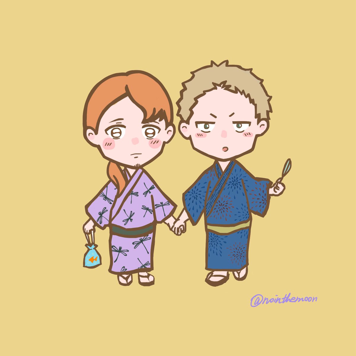 nointhemoon's tweet photo. 🎆尝试画QQ人～七夕小预告
#秋春 #akiharu https://t.co/1GLPlcN08C