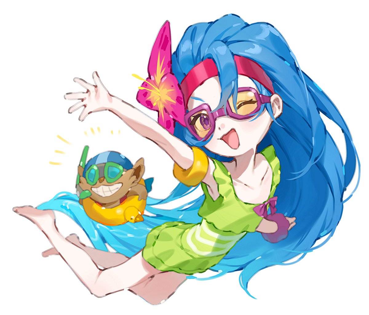 Eq_1002's tweet photo. プールパーティ #TFT_1draw #ArtofLegends https://t.co/yEez0QeI6H