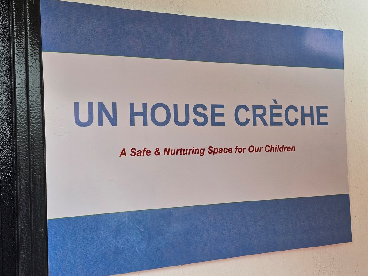 UNGambia's tweet photo. Supporting families is central to a healthy, productive workplace. This creche promotes child development and well-being and helps working mothers balance careers and caregiving.

This is what family-friendly, gender-responsive workplaces look like &amp; we are excited for our team. https://t.co/vW9cBRRhPL