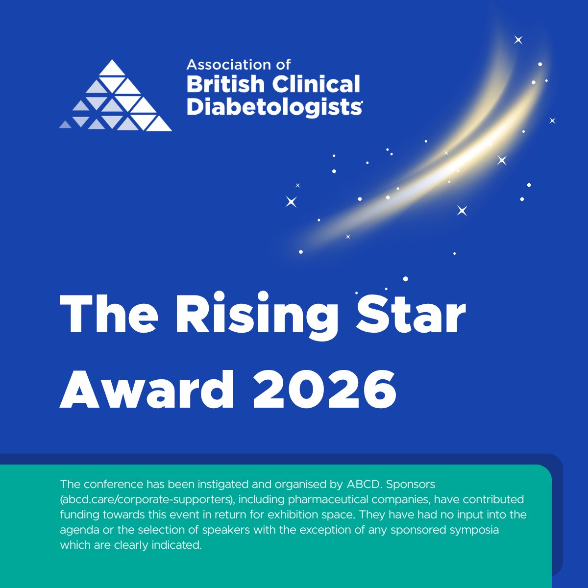 ABCDiab's tweet photo. The ABCD Rising Star Award recognises outstanding early-career diabetes researchers. Submit a 500-word abstract for the chance to present the Rising Star Lecture at the ABCD Annual Conference 2026. 

Application close on Sunday (9 August) ⏰ https://t.co/3QuXRrruV5 https://t.co/iR467okb9p
