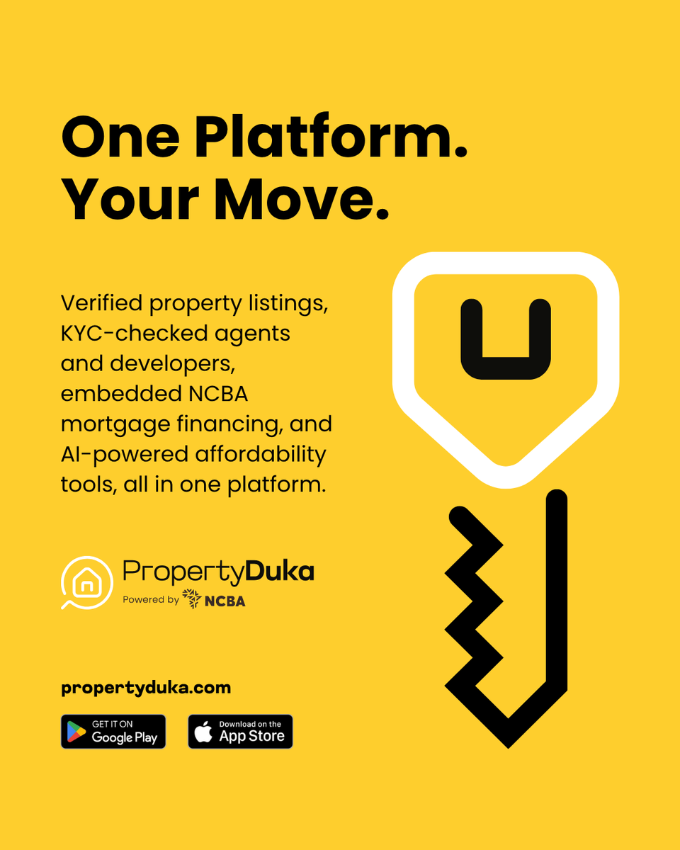 PropertyDukaKe's tweet photo. Buying, renting, selling, financing or building property? Your journey now has one connected starting point. 
 
PropertyDuka is Kenya’s digital property marketplace, created to bring property seekers, owners, agents, developers and service providers together. https://t.co/DLSxgWCMUf