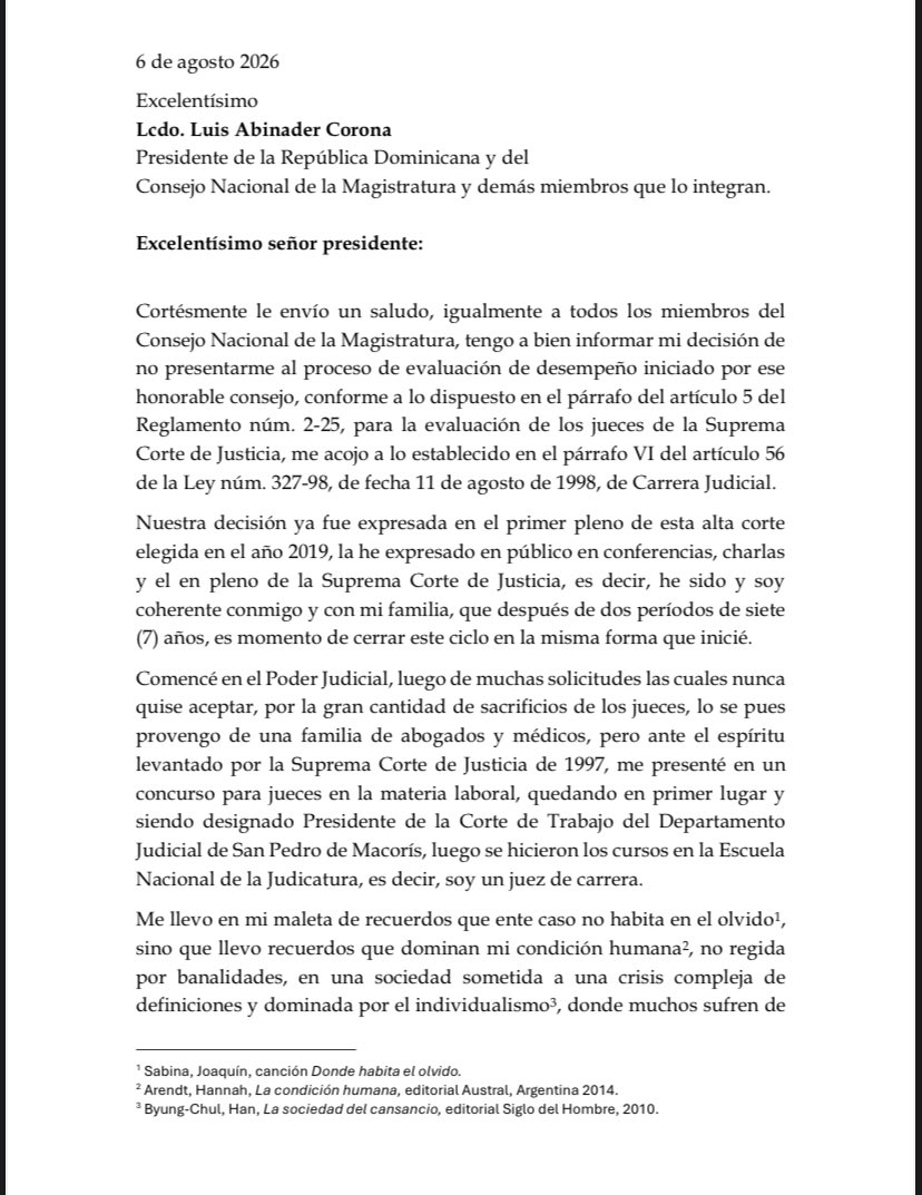 EdJorgePrats's tweet photo. Herrera Carbuccia. Se despide un gran juez, modelo de jurista, doctrinario, académico y hombre público, maestro del derecho laboral que deja un legado jurisprudencial que preserva los derechos del trabajador y sostiene el estado de derecho. ¡Gracias magistrado por su trabajo y su entrega a la causa de la justicia y el derecho! ¡La lucha por el derecho y los derechos sigue!