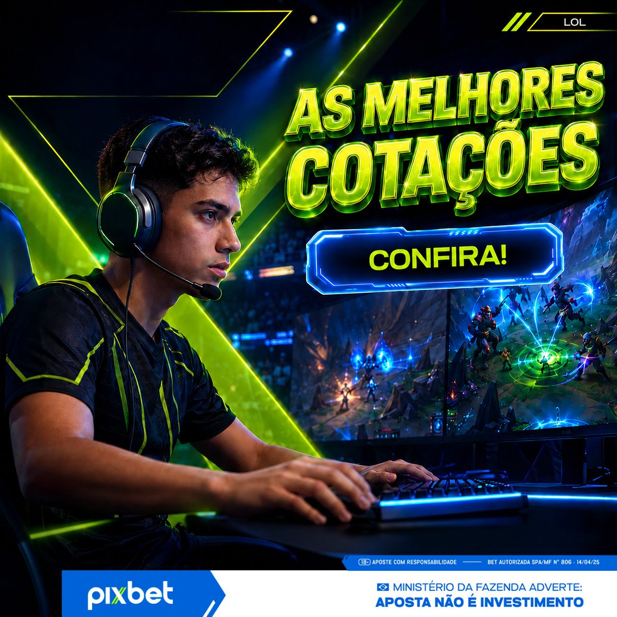 pixbet's tweet photo. 🎮🔥 As melhores cotações de LoL estão na aqui!

Vem conferir!

🔗 https://t.co/Ax7LzaCGoA https://t.co/IZy948sgR7