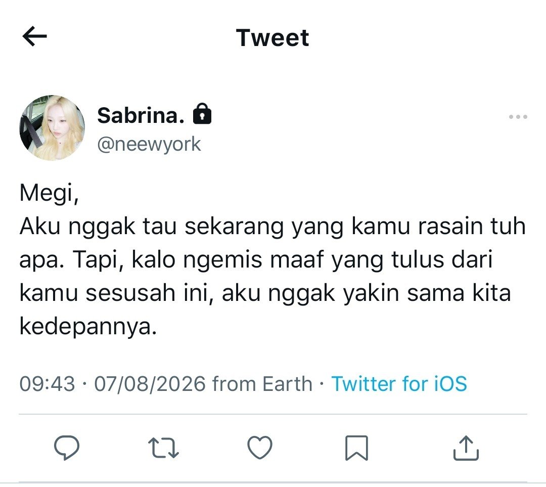 dearhaleriel's tweet photo. the cure; dajeongz very short au

No amount of love or apologies from Sabrina (S) can heal Megan (I). To Megan, the betrayal was proof of one devastating thought: she was never enough.

CW // cheating https://t.co/RCd3Xp57Rd