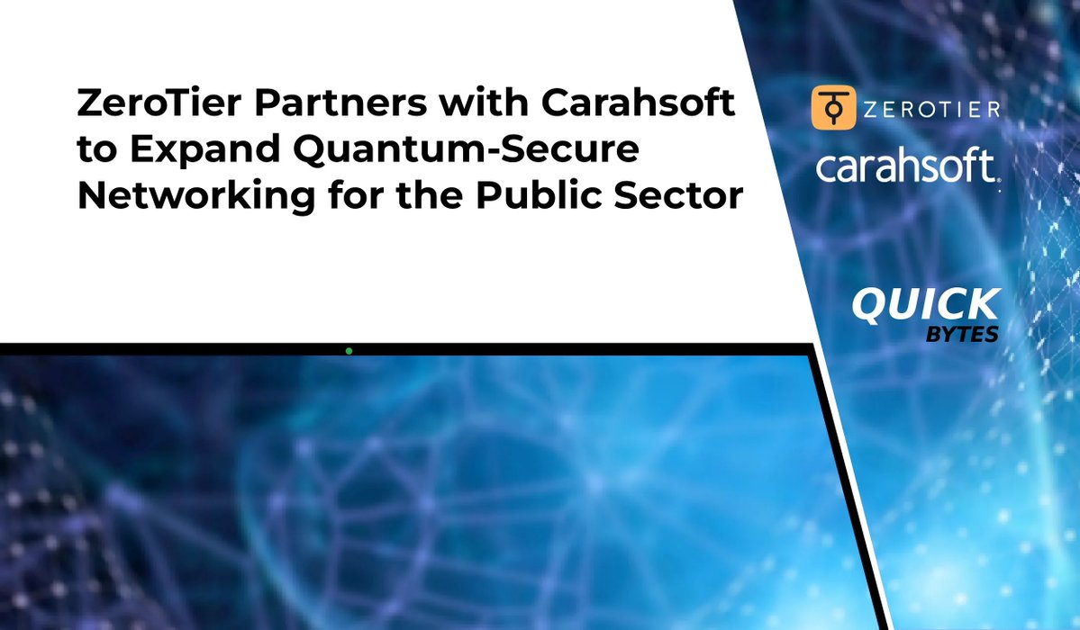AITech365's tweet photo. @ZeroTier Partners with @Carahsoft to Expand Quantum-Secure Networking for the Public Sector
Read More: https://t.co/DabjaRSZ4Y
#AITech365 #Carahsoft #Networking #news #Quantum #quantumcryptographic #ZeroTier https://t.co/dhMl44wTn2