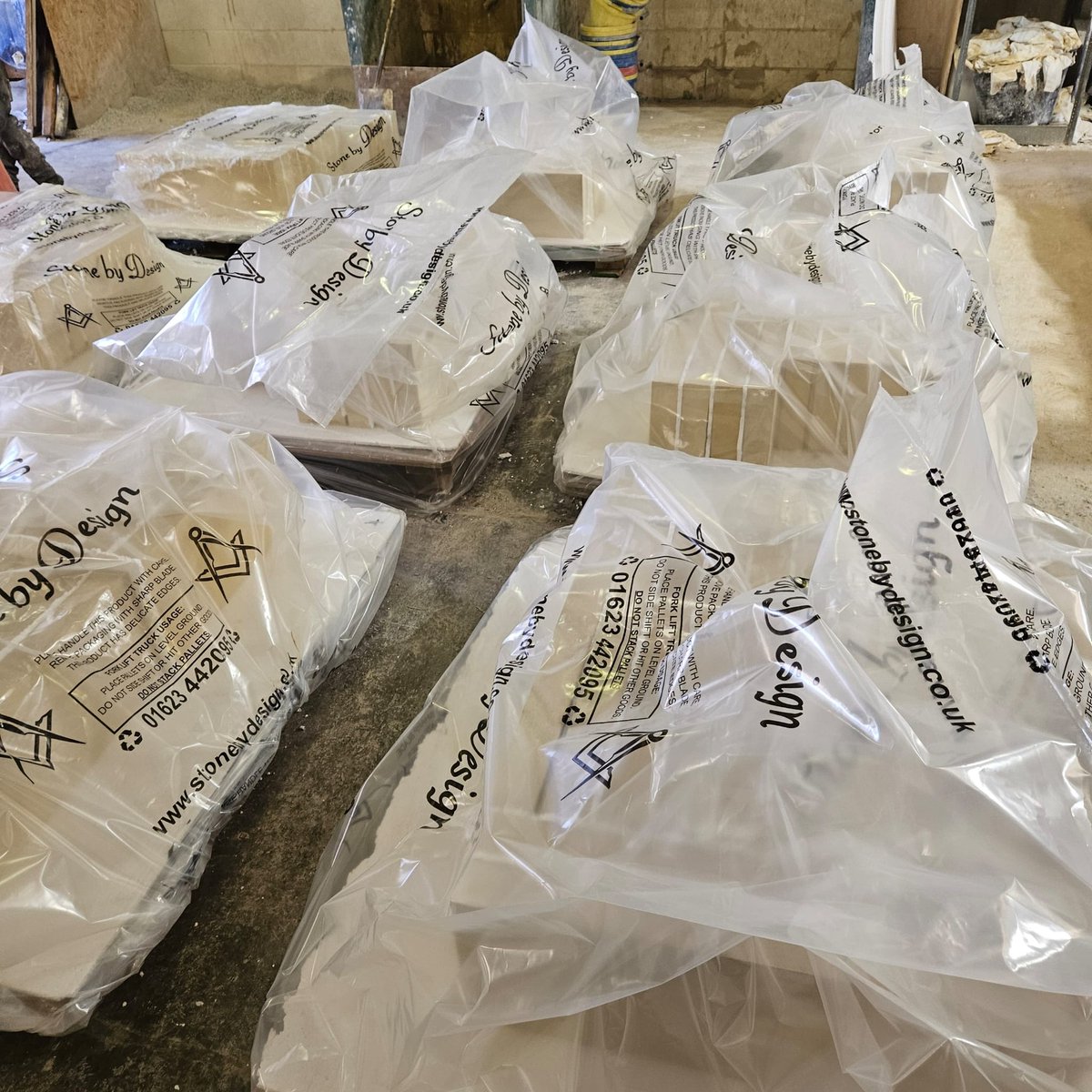 stoneby_design's tweet photo. A large shipment of stones finished and bagged ready to be heat wrapped onto the pallets.
Lead times currently 8-10 weeks from approvals, so get your orders in sooner rather than later.
#caststonemanufacturers
#architecturalcaststone
#wetcaststone
#wetcast
#caststone https://t.co/E8Ovt9nk7m