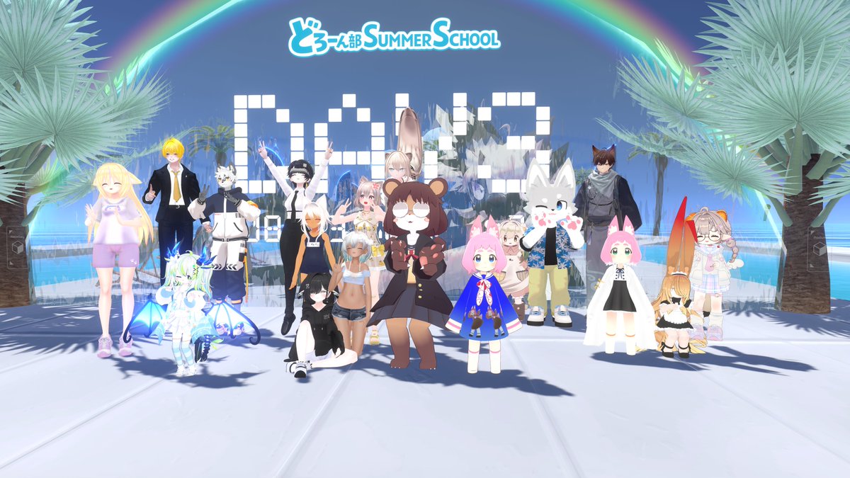 OmiyaAlice's tweet photo. 20260803 0804 #VRChat SS 
#どろーん部 サマースクール、ざき・よーじ先生によるスラロームの講義。二輪免許取るときにやったやつだ。
ごきげん3先生のスプリット・Sの講義（スライドは同期ズレかなにかでラダーになってた）
おかげさまで方法論は学べました。いつ実践できるかは不明。 https://t.co/tiQ2KCMUn6