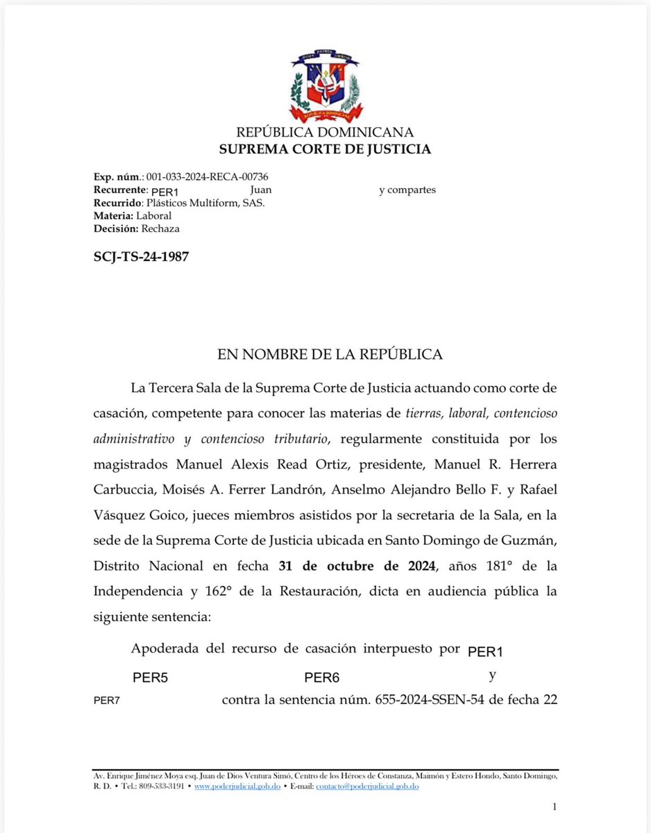 FJimenezRD's tweet photo. Oferta real de pago. Consignación en una administración local distinta al domicilio del trabajador. Por la especialidad de la materia laboral, en la que prima el fondo sobre la forma, que la consignación de una oferta real de pago se realice en una administración local de la DGII distinta a la correspondiente al domicilio del acreedor no la invalida, a menos que se demuestre que ello se hizo con la intención de perjudicarlo. Factum: trabajadores que impugnan la validez de las ofertas formuladas por su empleador, alegando que la consignación se realizó en la administración local de Los Próceres en lugar de la correspondiente a su domicilio real en Santo Domingo Norte.