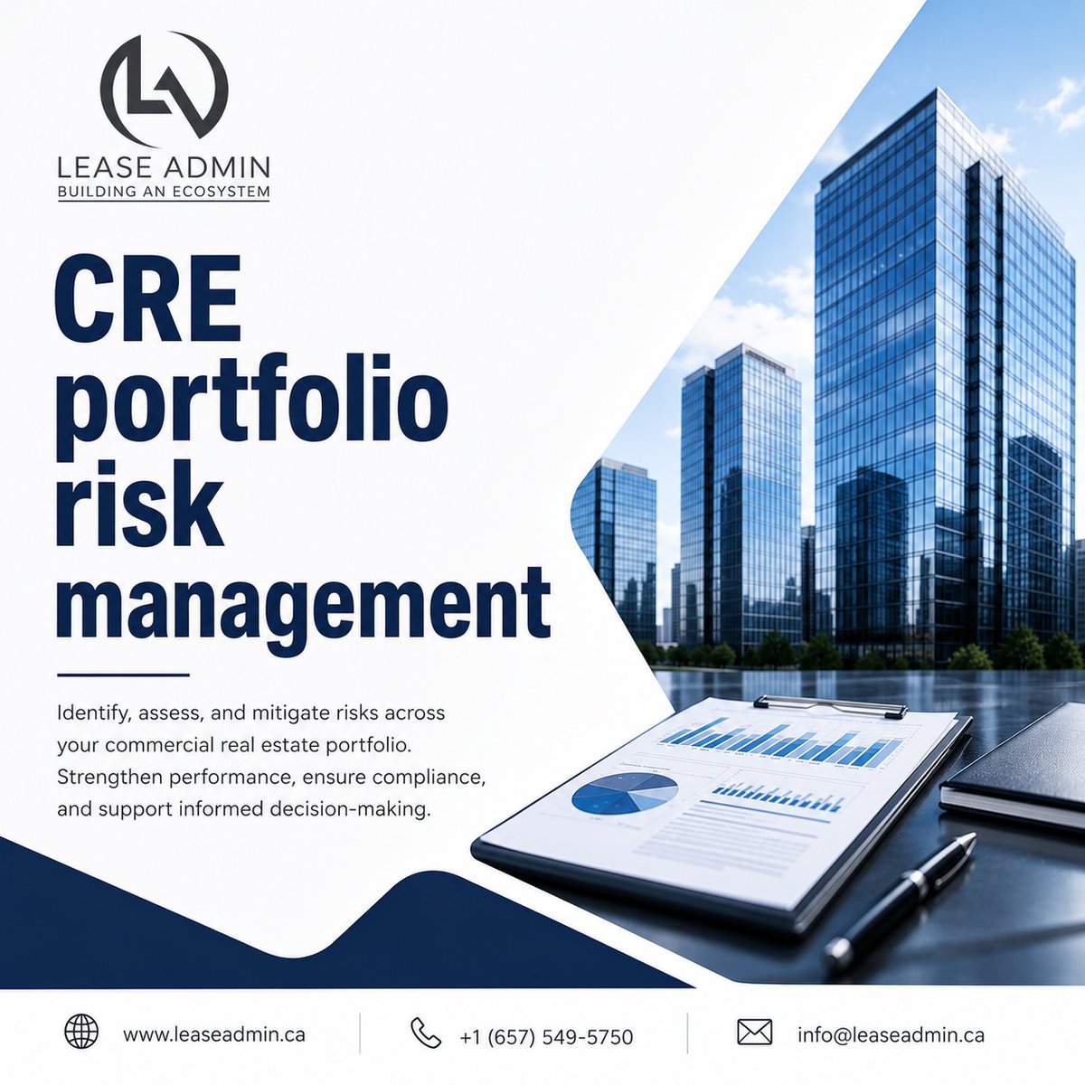 LeaseAdmin's tweet photo. Risk in a real estate portfolio rarely shows up loudly. It hides in missed renewals, mismanaged CAM, and lease terms nobody rechecked. We built Lease Admin to catch exactly that, before it turns into lost revenue or compliance headaches. https://t.co/cuRpwG8bjM https://t.co/QdMB1RCPwf