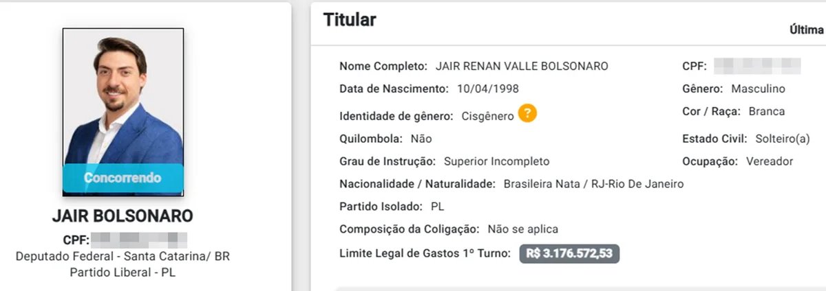 Metropoles's tweet photo. 🗳️ ELEIÇÕES 2026 | Registro de Jair Renan Bolsonaro no TSE não informa orientação sexual https://t.co/nh2azhEOlA