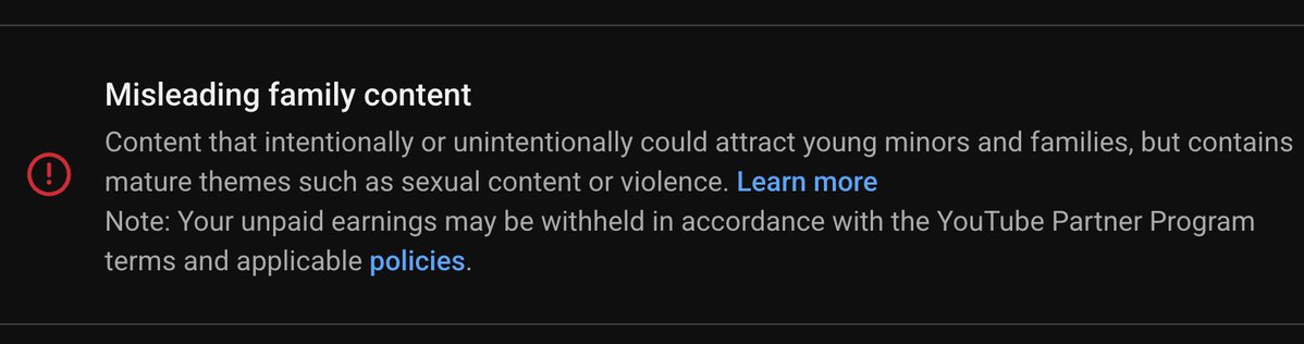 RebelTaxi's tweet photo. @TeamYouTube Apparently it's because Talking about Cartoons from 20 years ago = Vids made for kids https://t.co/2KC52hm9mu