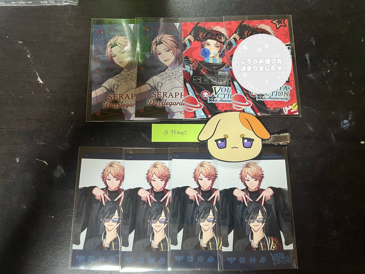 96scqt's tweet photo. 【交換】にじさんじ VOLTACTION 4th Anniversary 4周年 チェキ風カード

机汚くてごめんなさい🙇‍♀️スリーブに入れて大切に保管しております🙆‍♀️

譲✧ 1枚目〜3枚目
求✧ 4枚目👑＞🎀

検索からでもお気軽にお声がけ下さいませ🤲 https://t.co/An1YE7RM6N