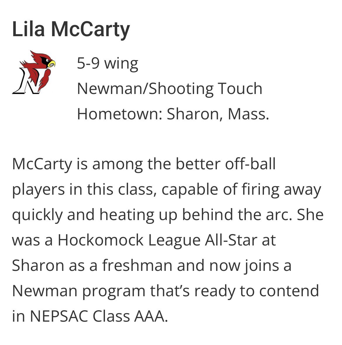 LilaMcCarty30's tweet photo. Thank you @nehoopjournal and @ethman43 for the recognition! https://t.co/41nGdK9DKI