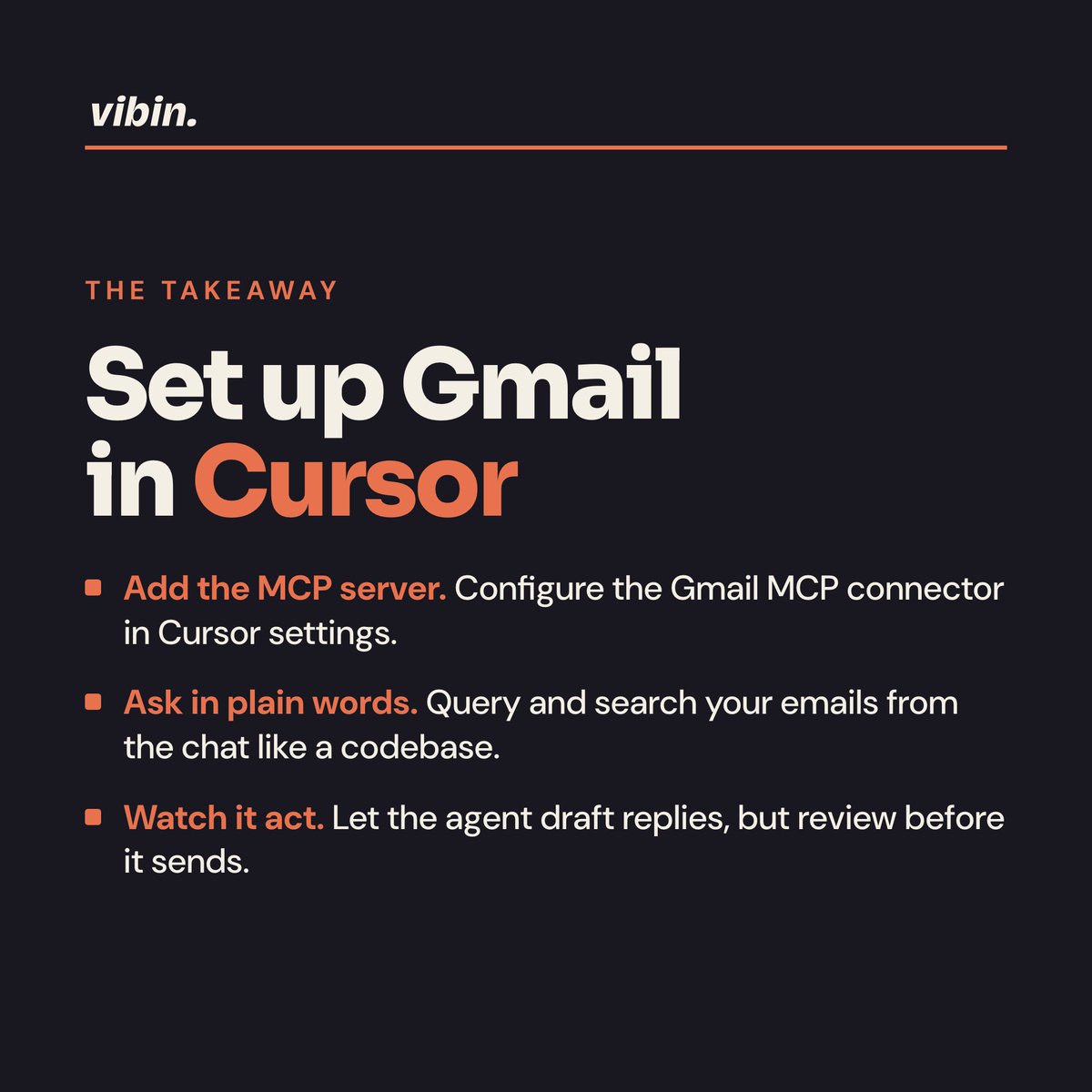 vibin_live's tweet photo. Cursor agents can now read and write across Gmail, Drive, Calendar, Docs, and Sheets through new MCP plugins.

That means an agent with write access to your real inbox. Worth checking the permissions before you turn it on. https://t.co/dNB90r70Dy