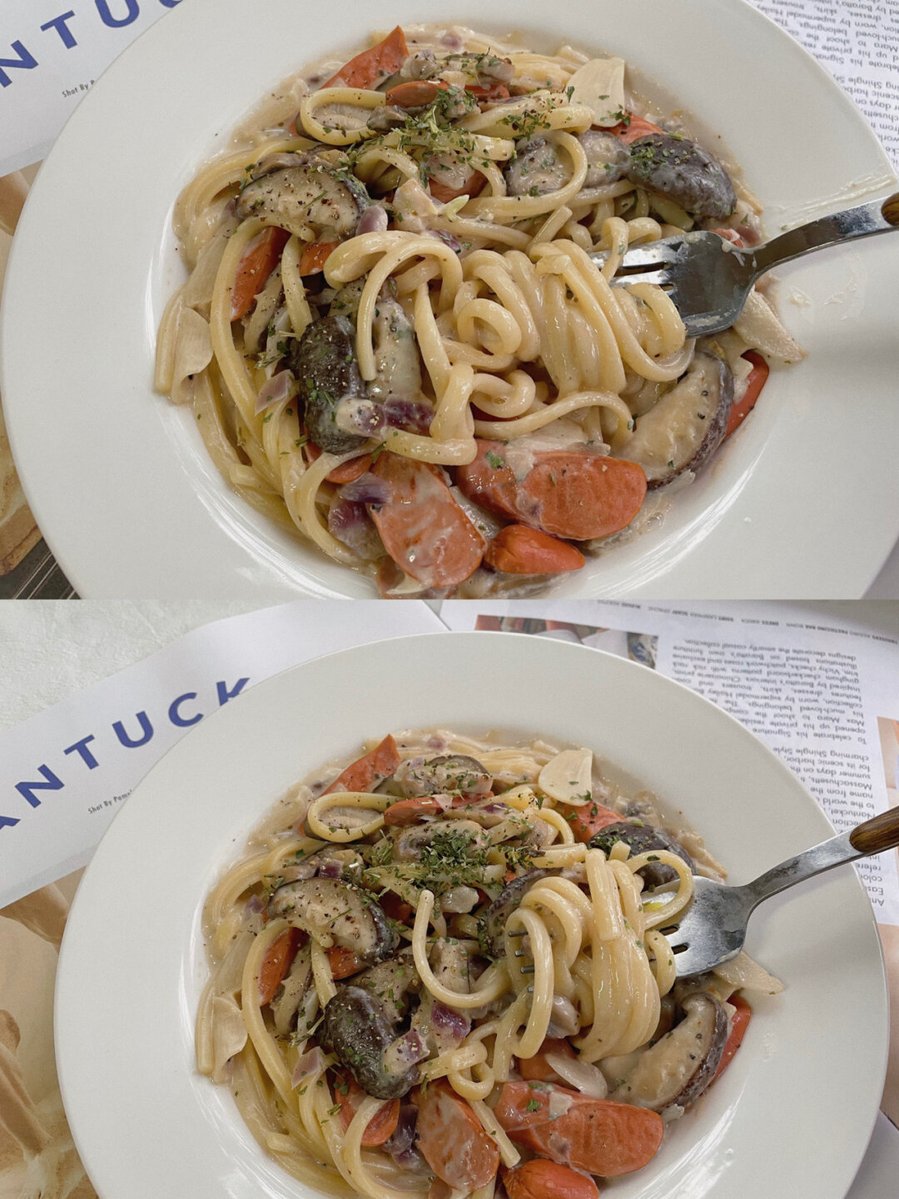 Khanoon033's tweet photo. Just whipped up my go-to creamy garlic mushroom pasta in 15 mins!  Rich, savory, and so satisfying for a quick weeknight meal. https://t.co/gi3WbGpqGa