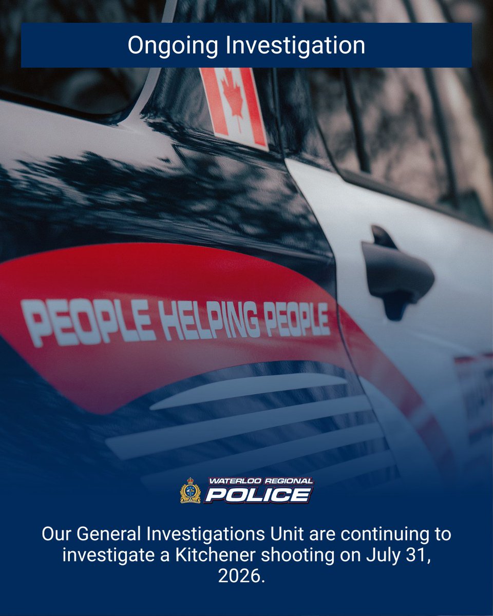 WRPSToday's tweet photo. Investigators are seeking the public's assistance in identifying four individuals in connection with a shooting investigation in Kitchener.  

(Images have been removed)

On July 31, 2026, at approximately 8:20 p.m., officers responded to the area of Duke Street East and Scott Street following reports of gunshots.  

The investigation remains ongoing.  

Investigators are looking to identify and speak with the four males pictured below, as it is believed they may have information that could assist the investigation. 

Details: https://t.co/kKfWXUxvpx 

Anyone with information is asked to contact the Waterloo Regional Police Service's General Investigations Unit at 519-570-9777, extension 4496. 

WA26112389