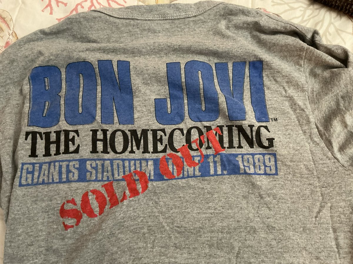 NJexit13a's tweet photo. @BonJovi The Homecoming Show at Giants Stadium in 1989.  I still have the shirt. https://t.co/89LBD0osDF