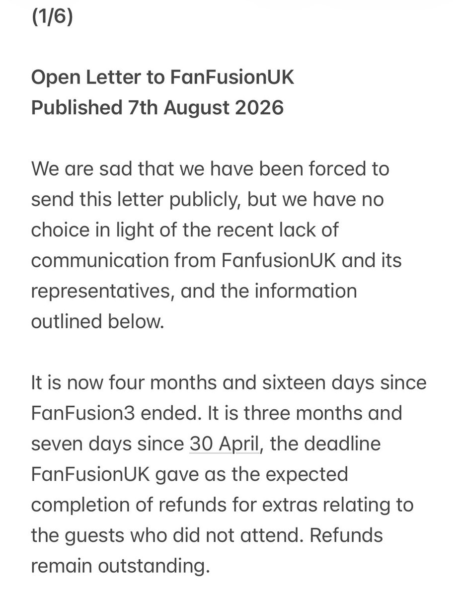 englishstrawbie's tweet photo. Open letter to #Fanfusion #FanfusionUK
#OhanaCon #FF3 #TheLWordAndBeyond #NCISHawaii #CoronationStreet #Emmerdale #TheLWord
🧵⬇️ https://t.co/PaC0yUolKN