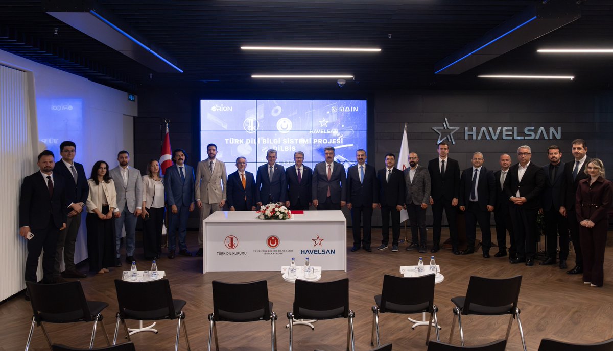 HAVELSAN's tweet photo. Türk Dil Kurumu ile Türkiye'nin en büyük yapay zeka dönüşüm projesini başlattık.🚀

✅️Yapay zeka teknolojilerimiz, Türk Dil Kurumu'nun hizmetine sunulacak.
✅️Türkçemizin varlığı sayısal/dijital ortama taşınarak güçlendirilecek.
✅️Ülkemizin dil teknolojileri alanındaki yetkinlikleri geliştirilecek.

Hayırlı olsun. 🇹🇷
#44YıllıkTecrübe #DörtDörtlükTeknoloji