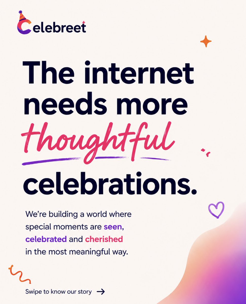 _celebreet's tweet photo. Celebrations deserve more than just a text 🎉

With Celebreet, you can bring photos, heartfelt messages, music, and memories together in one beautiful link.

Swipe to see how it works, then create yours at https://t.co/VrYbiMUbh1⁠ 💜✨ https://t.co/2zXRJfBOc3
