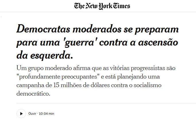 historia_pensar's tweet photo. O New York Times publicou uma matéria sobre como os Democratas estão mais preocupados em impedir a ascensão de candidatos à esquerda no próprio partido do que em derrotar os republicanos nas eleições de meio de mandato.

E estão usando milhões de dólares oriundos da AIPAC (principal grupo de lobby israelense) para atacar as candidaturas progressistas.