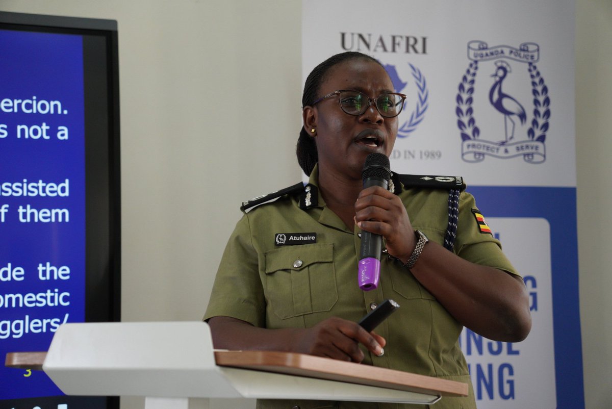 UNAFRI21's tweet photo. Every child trafficking case leaves a lasting impact on families.

Today’s session on Trafficking in Persons and its relation to children, presented by ACP Atuhaire Maureen, Head of the Child and Family Protection Unit, highlighted:

• Timely response to cases
• Victim protection
• Family support
• Reintegration of survivors
• Unbiased investigations
• Protecting both the child and family
• Holding perpetrators accountable

Behind every missing child is a family waiting for answers. Justice begins with a professional, victim-centred response.
@AfricaSurvivors @FootprintFreedo @TraffickingInst @UCATIPUG @UgandaMFA @Heuni_institute @ILANUD @unafeiPNI @UNICRI @UnivofGh @JLOSUganda @PoliceUg @UgandaPrisons @MakerereLaw @LDC_Uganda @TanganyikaLaw @UNinUganda @UNODC @UNODC_CCPCJ @1ZuluLeonard @africa_congress @Afroarabyouth @KarokoraAndrew @john_viannyAye @AlyceNamale @Nabwirerrose @tonyruxy @UCUniversity @CavendishUg @iuiuac @kiuvarsity @MbararaUST @kyambogou @GuluVarsity @Busitema1 @kabuniversity @Nothando_Phuti_ @psj_secretariat @momocherise 

#EndHumanTrafficking #UNAFRI #Justice #StopTrafficking #ProtectVictims #JusticeForSurvivors