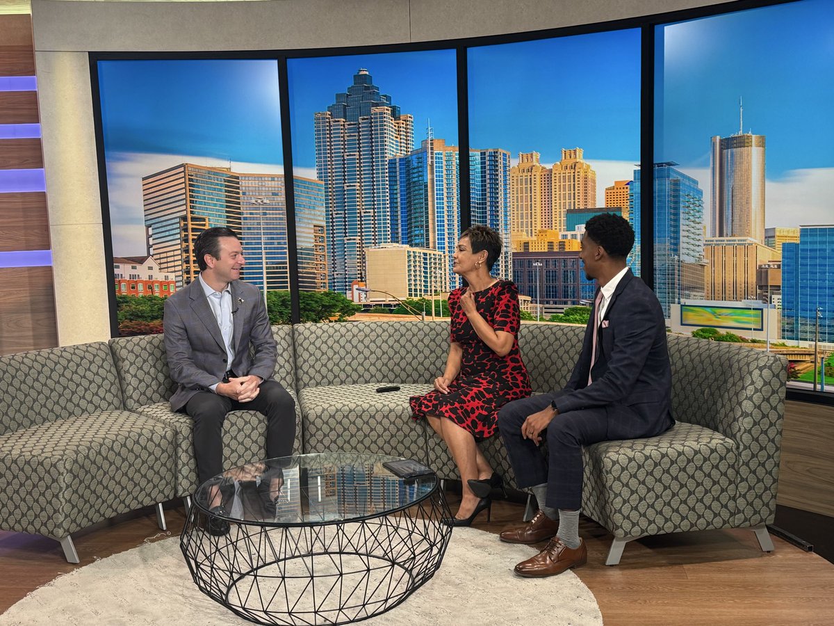 GTAthletics's tweet photo. Alpert on @ATLNewsFirst 📺

Catch @RGAlpert on ANF AM Live at 9:15 a.m. as he discusses First Saturday on The Flats, the upcoming football season and a royal performance last night 👑

#StingEm 🐝 https://t.co/WkzB2FLqVH