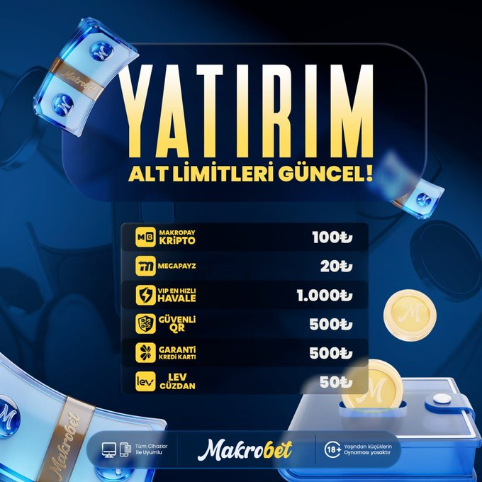 makrogircom's tweet photo. MAKRO'DA ALT LİMİTLER GÜNCELLENDİ !    

20 TL ile başlayan yöntemler ile yatırımınızı yapabilirsiniz.   

Hızlı Yatırım
Düşük Başlangıç Tutarı    

✅Şimdi size en uygun yöntemi seçin ve yatırımınızı dakikalar içinde tamamlayın.    

▶ girelim . com◀️ 
#denemebonusu #makrobet https://t.co/VyaqVTCJyf