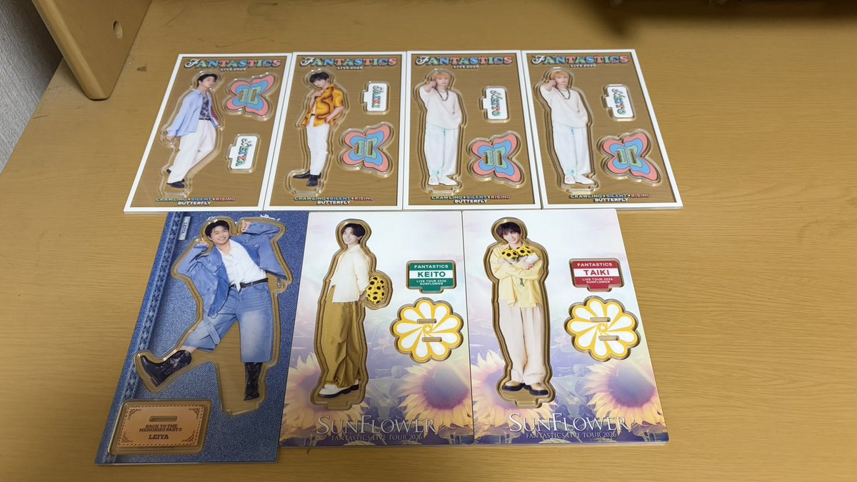 pmwkxa's tweet photo. FANTASTICS LIVE TOUR 2026 SUNFLOWER トレカ アクスタ 交換

譲▶︎世界、佐藤、瀬口、八木、木村、中島
求▶︎堀or澤本同種でなくても可

アクスタは未使用、袋付きです。
できるだけまとめて交換お願い致します。
郵送希望、同日発送希望です。
気軽に声掛けてください😭💧

#FANTASTICS交換 https://t.co/NSE8D1ez6c