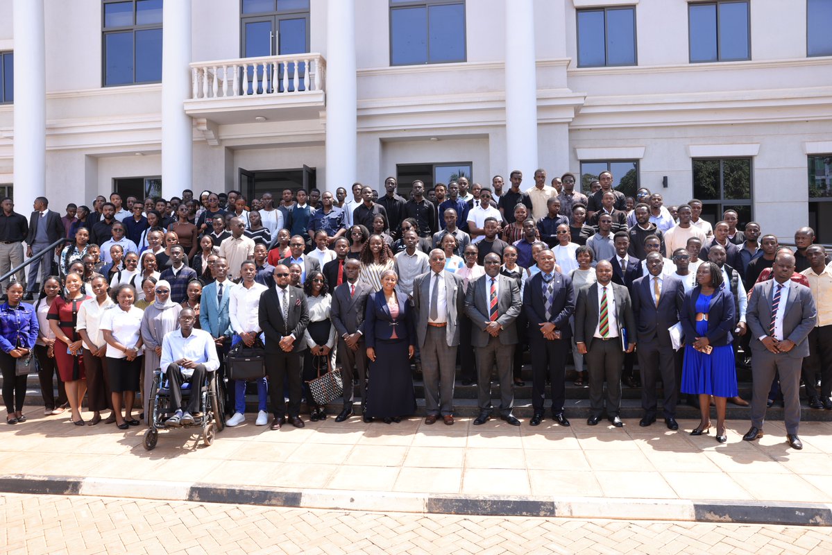 MakerereLaw's tweet photo. Hon. Justice  Martin Steven Egonda-Ntenda was Chief Guest at  our Freshers' Orientation. He encouraged the new students to approach their university journey with determination, purpose and a commitment to excellence.

Drawing inspiration from the words of Martin Luther King Jr., Justice Egonda-Ntende challenged the students to discover their purpose and pursue it with dedication, regardless of the profession or role they eventually assume.

He emphasized that excellence is not determined by status or position but by the commitment to perform every responsibility with passion, integrity and dedication. “Strive to be the best of whatever you are,” he advised the students, adding that a meaningful life is built by giving one’s best in every endeavour.