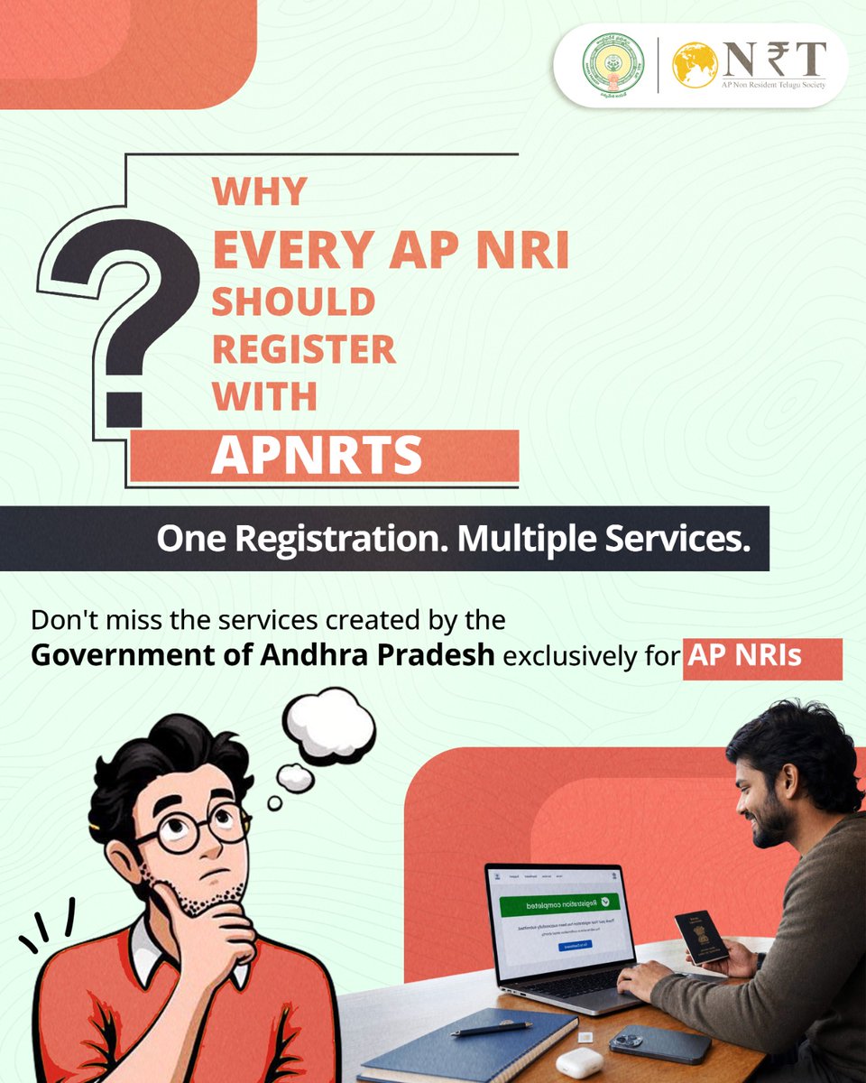 apnrtsofficial's tweet photo. 🌍 One Registration. Endless Support.
Register with APNRTS for FREE and access insurance, emergency assistance, temple darshan, business opportunities, and more.
🔗 https://t.co/NgJIK4Wh0u
#APNRTS #APNRIs #PravasaAndhra #GlobalTelugu https://t.co/01u4YgtnXw