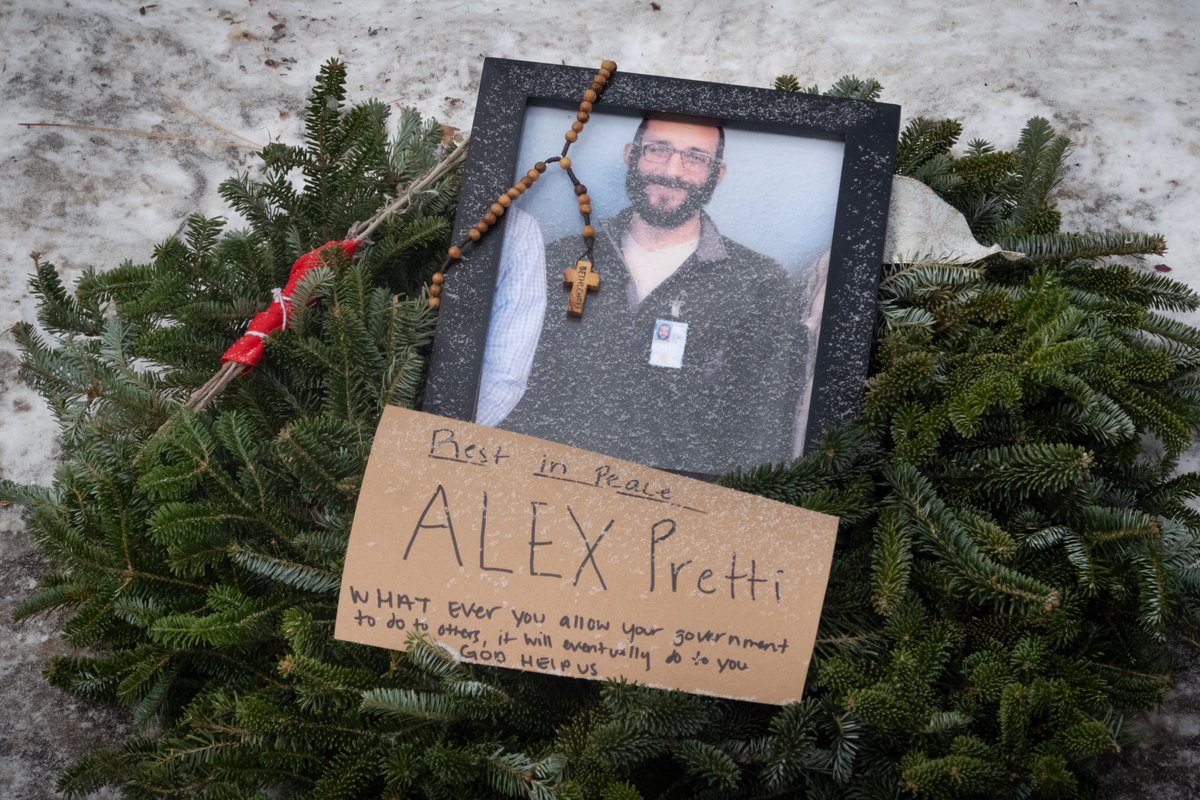 mjfree's tweet photo. JUSTICE IS COMING IN 88 DAYS

Renée Good. Mother of three. Shot in the head while trying to drive away. Agent Ross calls her a “fucking bitch” as she bleeds out.

Alex Pretti. ICU nurse. U.S. citizen. Gun already taken from him. Then pumped with 10 rounds while face-down on the sidewalk, several came after he was clearly dead.

Lorenzo Salgado Araujo. Father of three. Lived here 35 years. Shot while driving his crew to work. Not even the target.

This is Trump’s ICE. Masked. Unaccountable. 
They shoot first, ask later.

88 days until investigations into gross abuse of power, domestic terrorism, and these three murders.