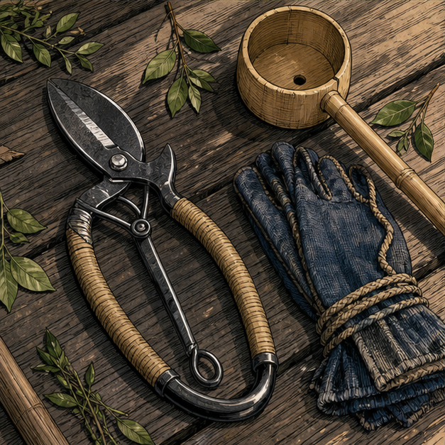 ManabiManga's tweet photo. If you stepped into a scene about gardeners, what would you notice first?

1. a tool
2. a sound
3. clothing
4. a sign of work in progress

Small details are often the fastest doorway into old Japan. https://t.co/Mdi0iD7ZvO