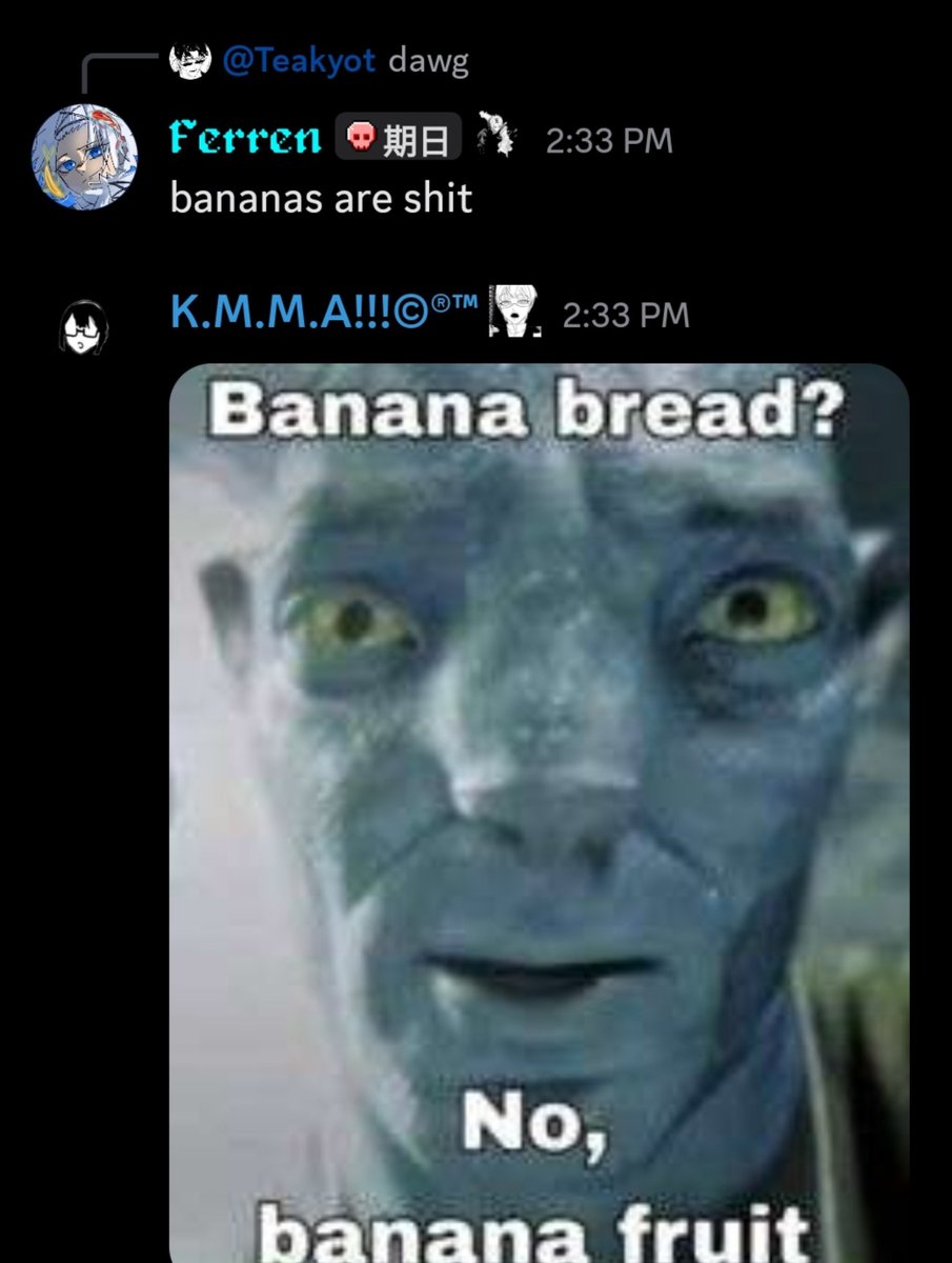 KBHOutOfContext's tweet photo. Bananas 4 life https://t.co/dzod4B6Jsu
