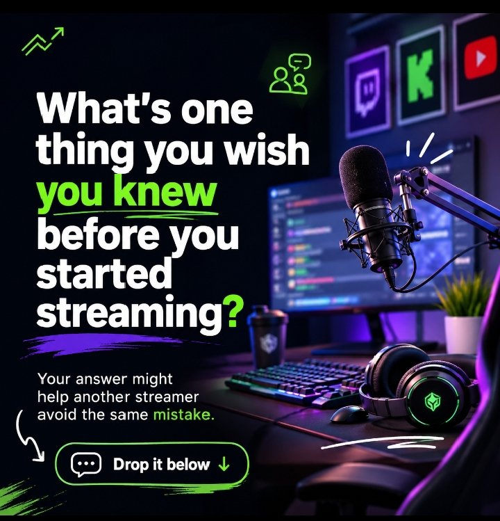 julesparker30's tweet photo. What’s one thing you wish you knew before you started streaming?
Your answer might help another streamer avoid the same mistake. 👇
#streamersCommunity #Twitch #kickstreaming #gaming https://t.co/8DDRZMRHFG